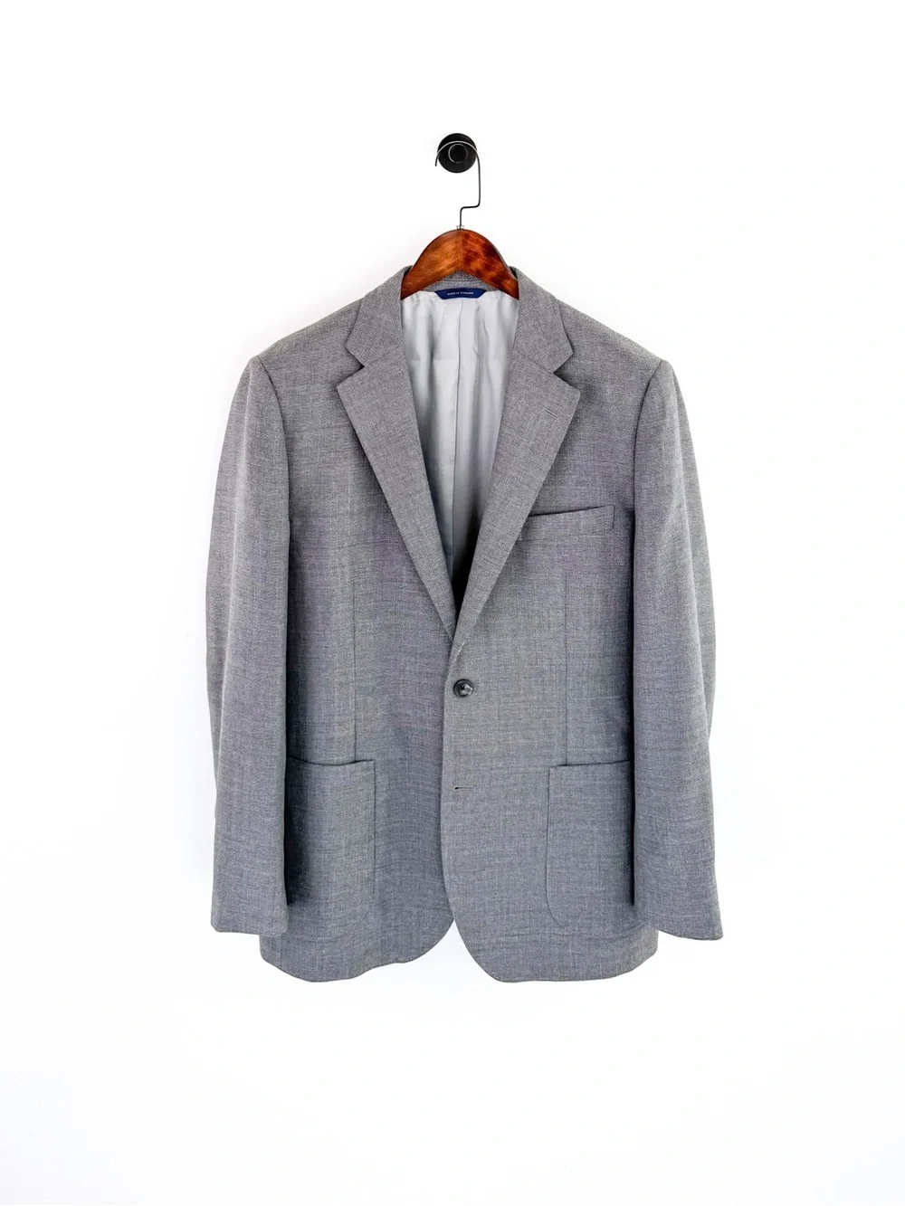Brooks Brothers Slim Men's Gray Hopsack Blazer Italian Wool 42R Sport Coat